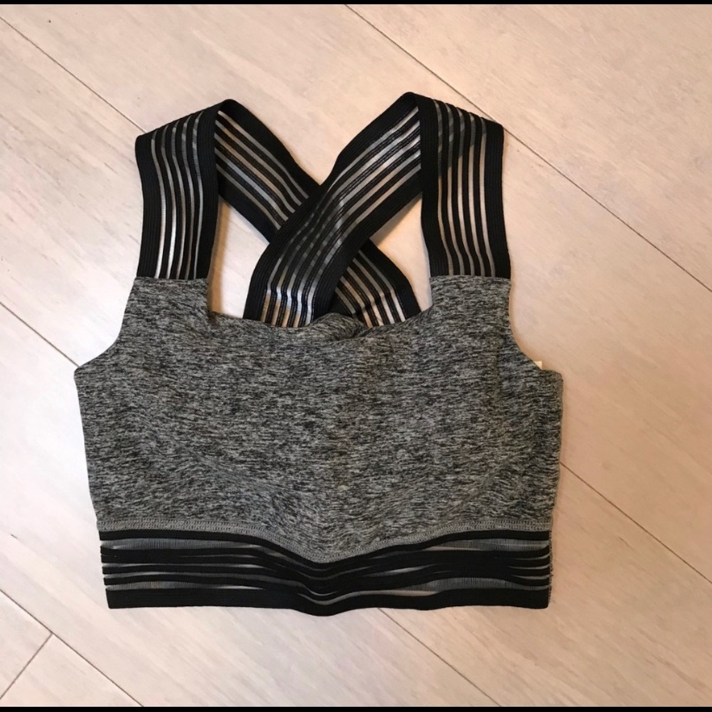 Beyond Yoga Gray and Black Sports Bra